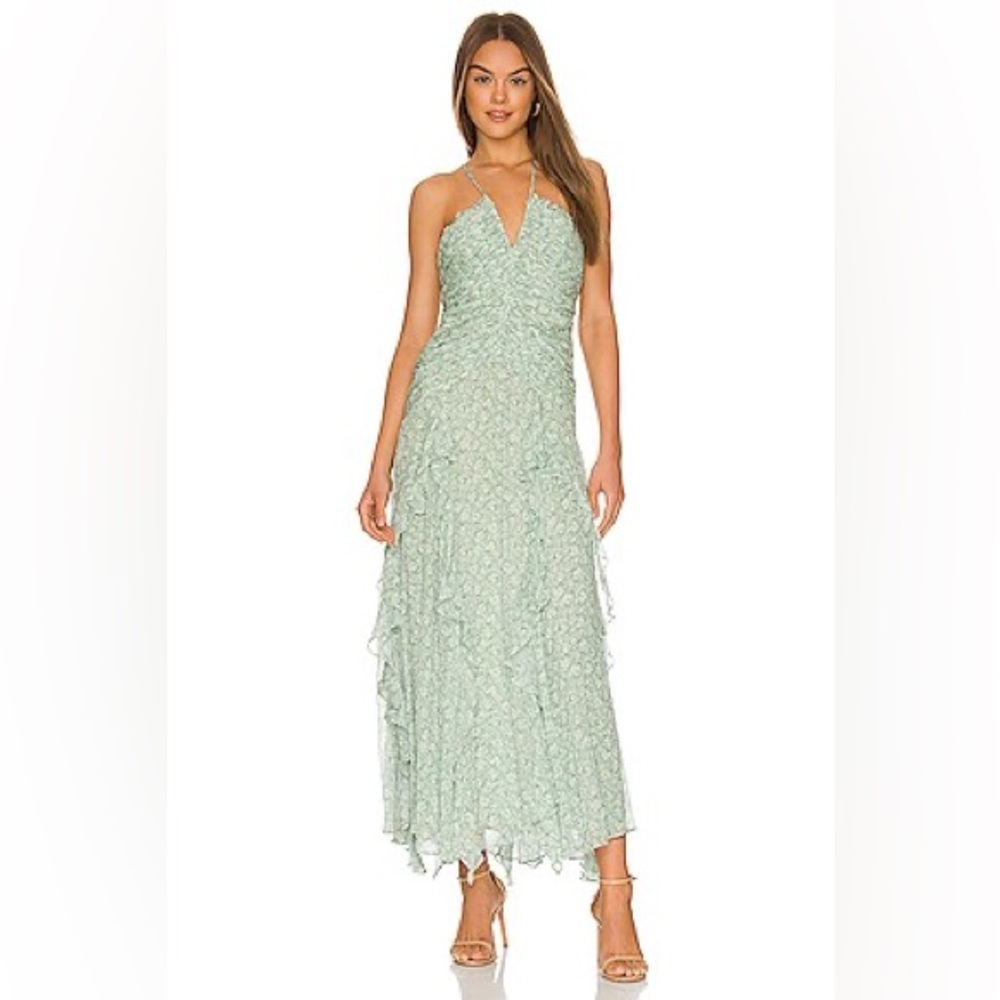 Shona Joy Mint Green Ruffle Maxi Dress